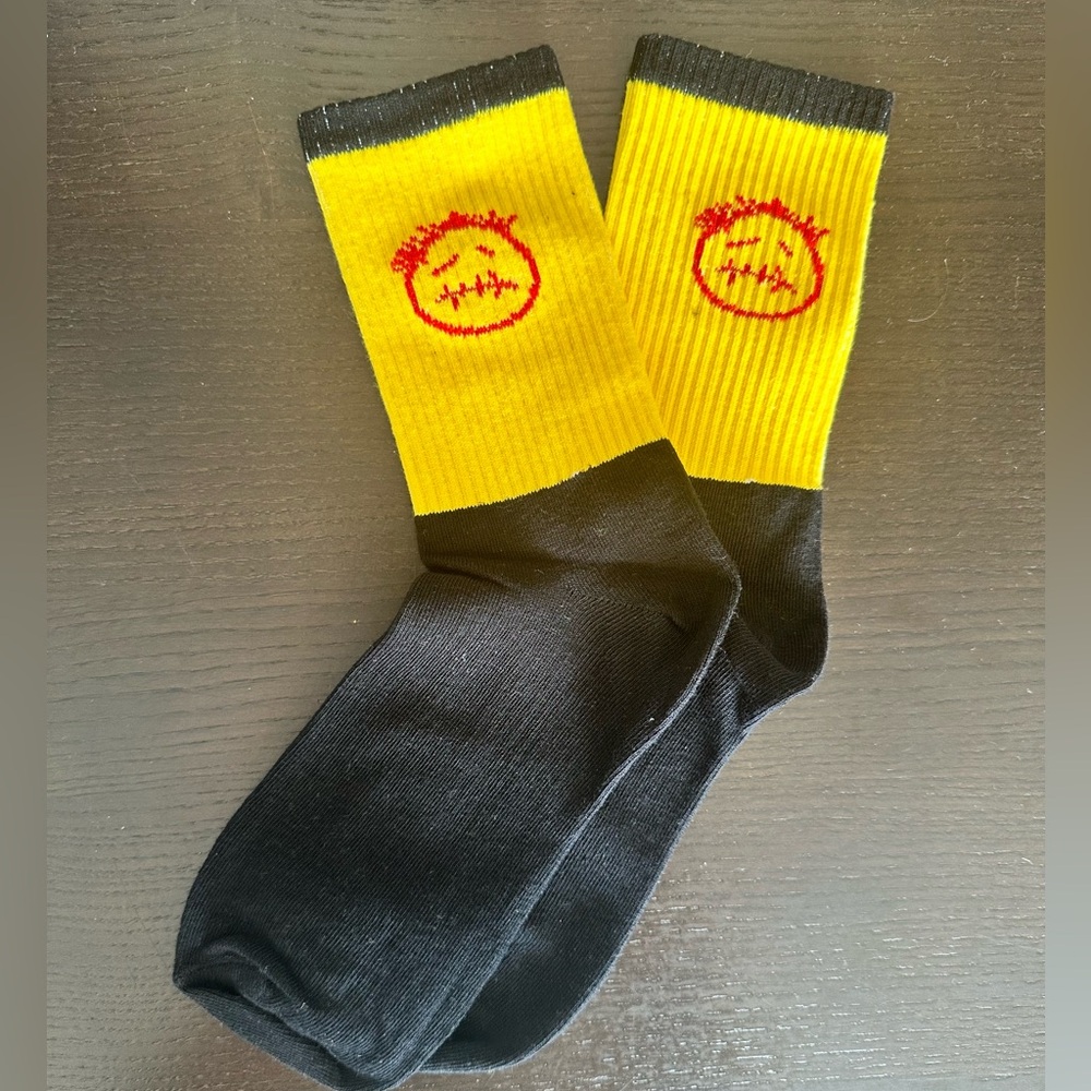 🌵🌵 CACTUS JACK Travis Scott Socks • Yellow/Black • Size Large • New SB Dunk